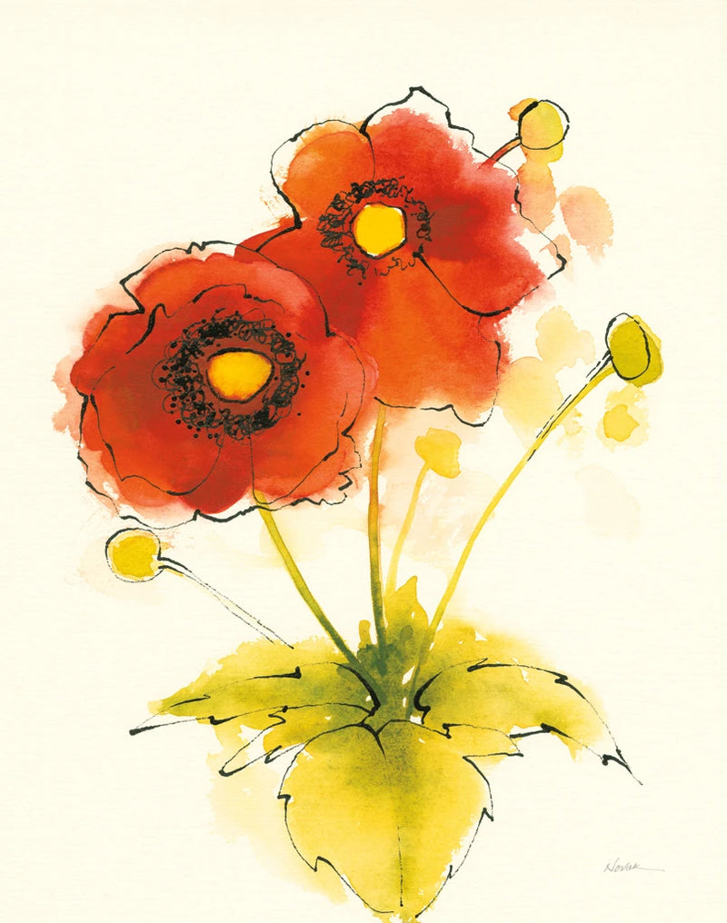 Flores Rojas I by Shirley Novak