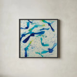Fly Away by Shirley Novak. Shown in a sleek black glass frame for a contemporary gallery look. Available as an archival giclee rolled canvas, fine art paper, or poster print. SKU 88684a.