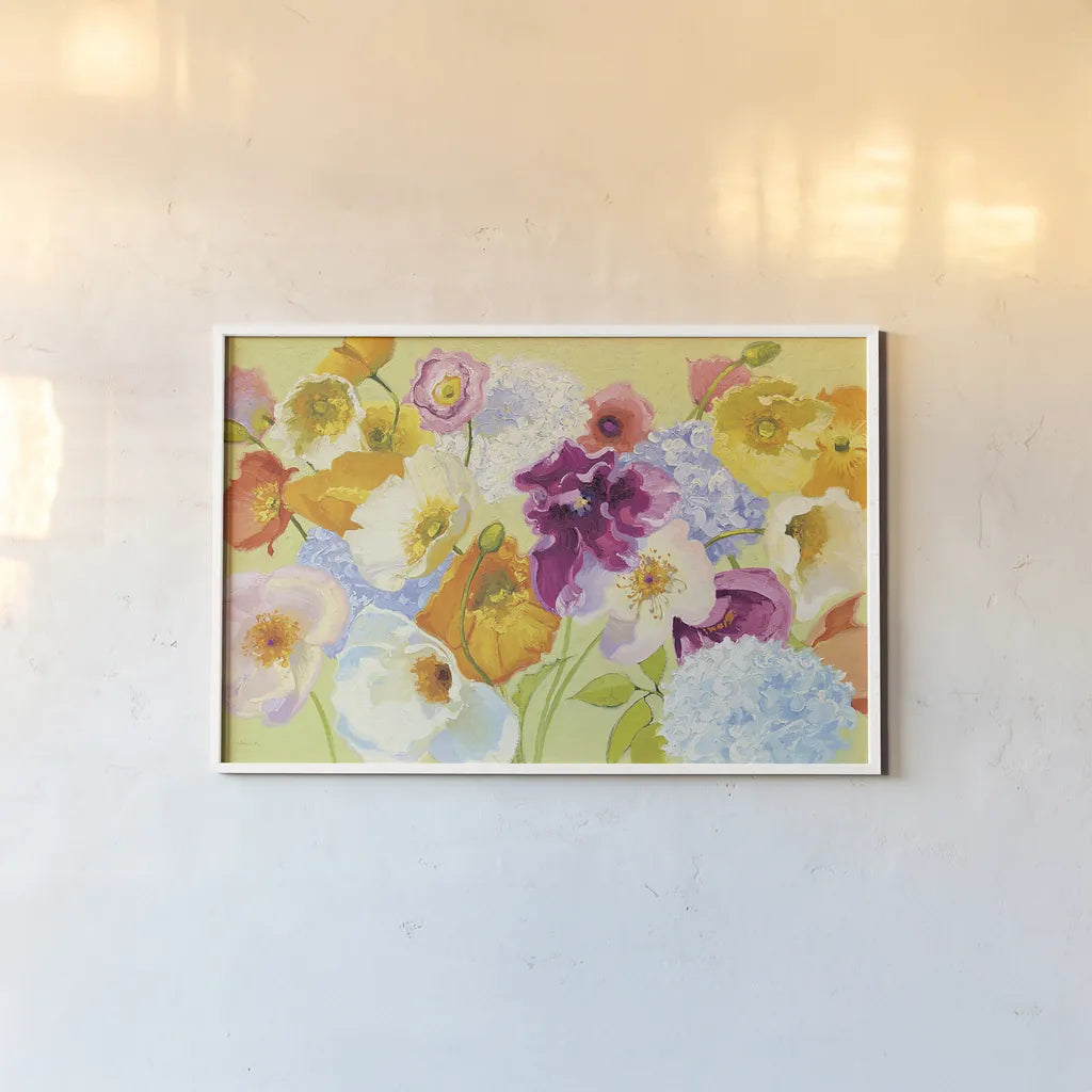 For Paris v.2 by Shirley Novak. shown as a paper print in a white frame. Available as a archival giclee rolled canvas, fine art paper, or poster print. SKU 22724i.