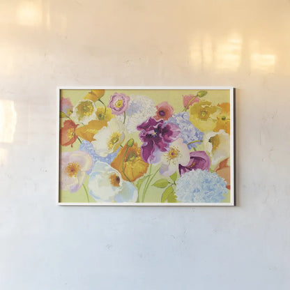 For Paris v.2 by Shirley Novak. shown as a paper print in a white frame. Available as a archival giclee rolled canvas, fine art paper, or poster print. SKU 22724i.