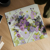 Gardening in Mauve by Shirley Novak. Shown as a detailed flat fine art print, highlighting archival giclee quality. Available as an archival giclee rolled canvas, fine art paper, or poster print. SKU 98489a.