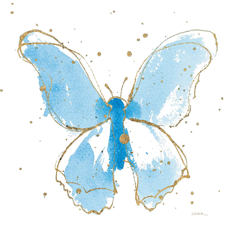 Gilded Butterflies II by Shirley Novak. SKU 30833a. Archival Giclee Fine art print for wall decor.