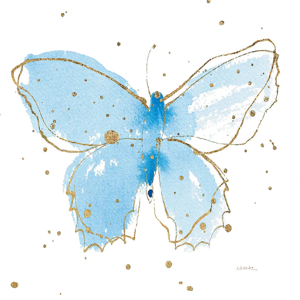 Gilded Butterflies III by Shirley Novak. SKU 30834a. Archival Giclee Fine art print for wall decor.