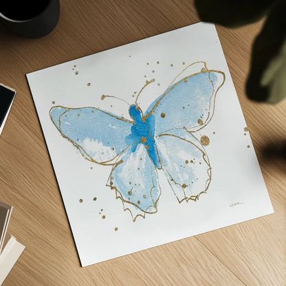 Gilded Butterflies IV by Shirley Novak. Shown as a detailed flat fine art print, highlighting archival giclee quality. Available as an archival giclee rolled canvas, fine art paper, or poster print. SKU 30835a.