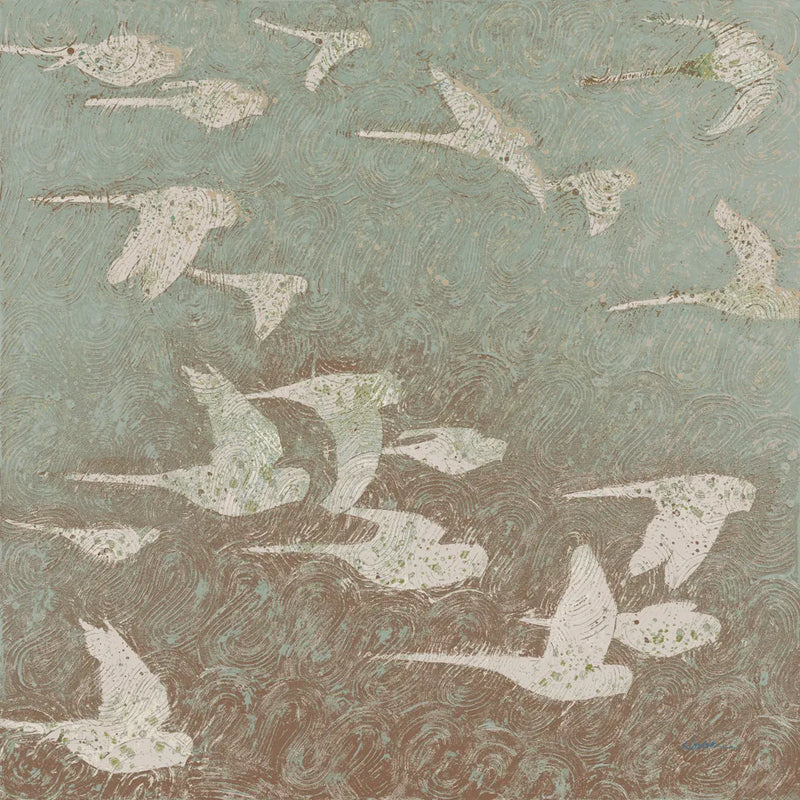 Gilded Flight Neutral by Shirley Novak. SKU 90052a. Archival Giclee Fine art print for wall decor.