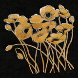 Gold Black Line Poppies I v2 by Shirley Novak. SKU 32381a. Archival Giclee Fine art print for wall decor.