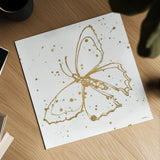 Golden Wings II by Shirley Novak. Shown as a detailed flat fine art print, highlighting archival giclee quality. Available as an archival giclee rolled canvas, fine art paper, or poster print. SKU 29791a.