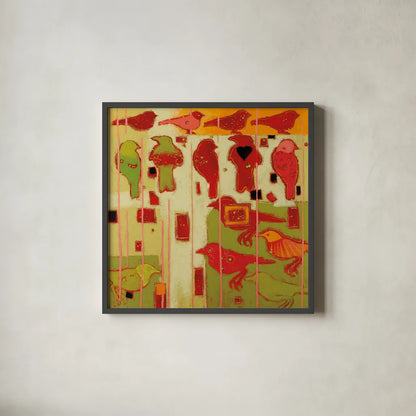 Green Eye by Shirley Novak. Shown in a sleek black glass frame for a contemporary gallery look. Available as an archival giclee rolled canvas, fine art paper, or poster print. SKU 92999a.