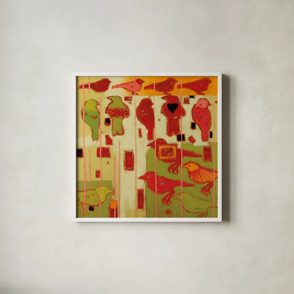 Green Eye by Shirley Novak. Shown in a crisp white glass frame for a clean and minimalist style. Available as an archival giclee rolled canvas, fine art paper, or poster print. SKU 92999a.