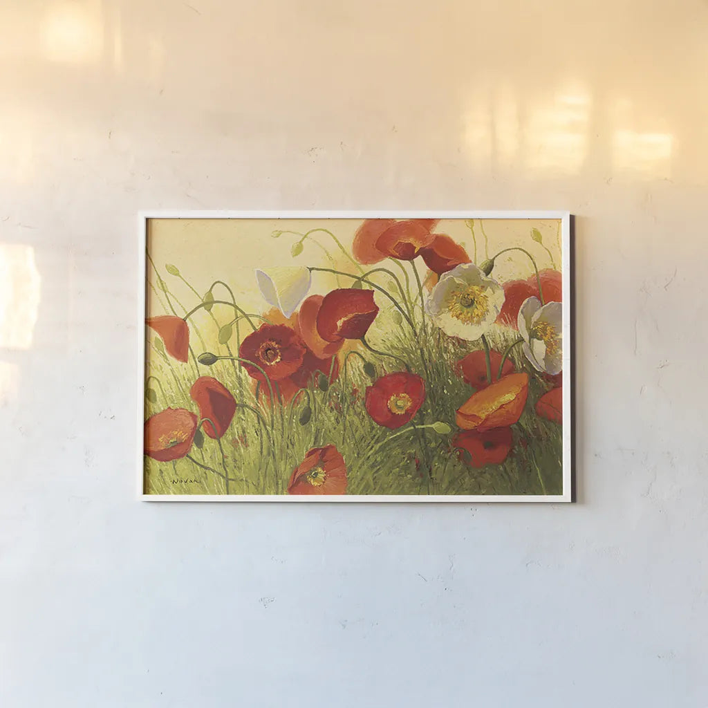 Havin a Heat Wave by Shirley Novak. shown as a paper print in a white frame. Available as a archival giclee rolled canvas, fine art paper, or poster print. SKU 4736i.