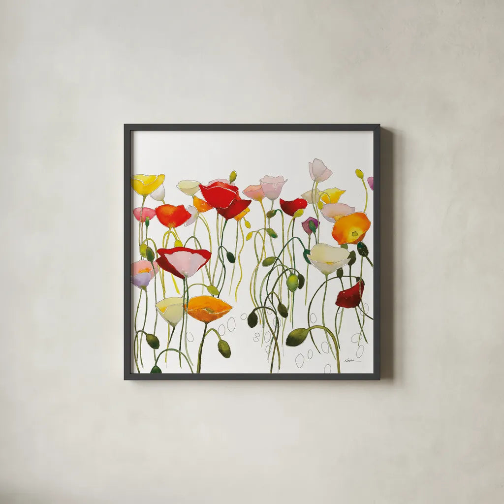 Iceland Patch by Shirley Novak. Shown in a sleek black glass frame for a contemporary gallery look. Available as an archival giclee rolled canvas, fine art paper, or poster print. SKU 94898a.