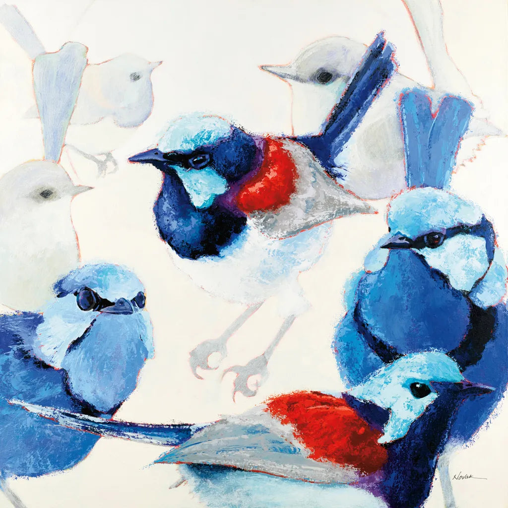 In the Layering of Wrens by Shirley Novak. SKU 89493a. Archival Giclee Fine art print for wall decor.
