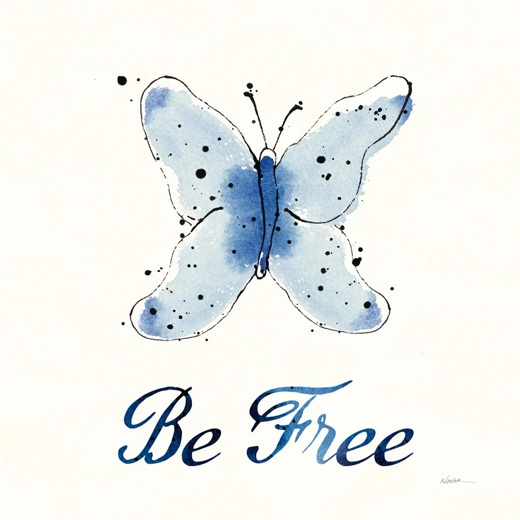 Independent Blooms Blue VII by Shirley Novak. SKU 34121a. Archival Giclee Fine art print for wall decor.