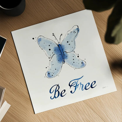 Independent Blooms Blue VII by Shirley Novak. Shown as a detailed flat fine art print, highlighting archival giclee quality. Available as an archival giclee rolled canvas, fine art paper, or poster print. SKU 34121a.