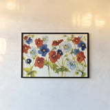 Independent Blooms I by Shirley Novak. shown as a paper print in a black flame. Available as a archival giclee rolled canvas, fine art paper, or poster print. SKU 29142i.
