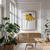 Indian Summer I by Shirley Novak. shown as a print in a natural wood frame in a dining room. Available as a archival giclee rolled canvas, fine art paper, or poster print. SKU 88458h.