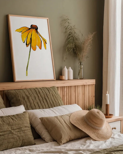 Indian Summer I by Shirley Novak. shown as a paper print in a natural frame. Available as a archival giclee rolled canvas, fine art paper, or poster print. SKU 88458h.