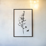 Ink Foxglove by Shirley Novak. shown as a paper print in a black flame. Available as a archival giclee rolled canvas, fine art paper, or poster print. SKU 89290h.
