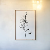 Ink Foxglove by Shirley Novak. shown as a paper print in a natural frame. Available as a archival giclee rolled canvas, fine art paper, or poster print. SKU 89290h.