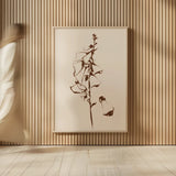 Ink Foxglove Sepia by Shirley Novak. shown as over sized large wall art. Available as an archival giclee rolled canvas, fine art paper, or poster print. SKU 91299h.