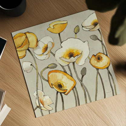 Jaune Gris III by Shirley Novak. Shown as a detailed flat fine art print, highlighting archival giclee quality. Available as an archival giclee rolled canvas, fine art paper, or poster print. SKU 11125a.