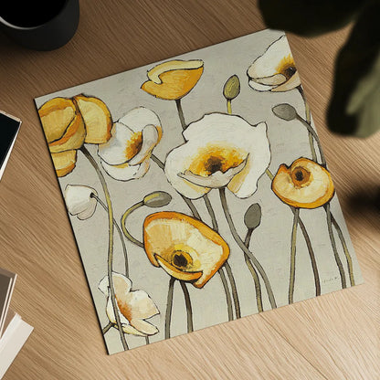 Jaune Gris III by Shirley Novak. Shown as a detailed flat fine art print, highlighting archival giclee quality. Available as an archival giclee rolled canvas, fine art paper, or poster print. SKU 15314a.