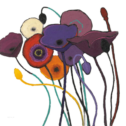 Jewel Tones on White by Shirley Novak. SKU 52140a. Archival Giclee Fine art print for wall decor.