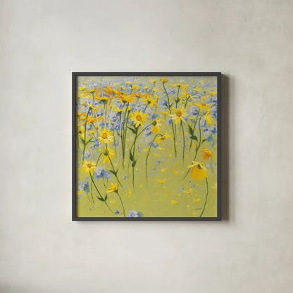 Joyful In July II by Shirley Novak. Shown in a sleek black glass frame for a contemporary gallery look. Available as an archival giclee rolled canvas, fine art paper, or poster print. SKU 26625a.