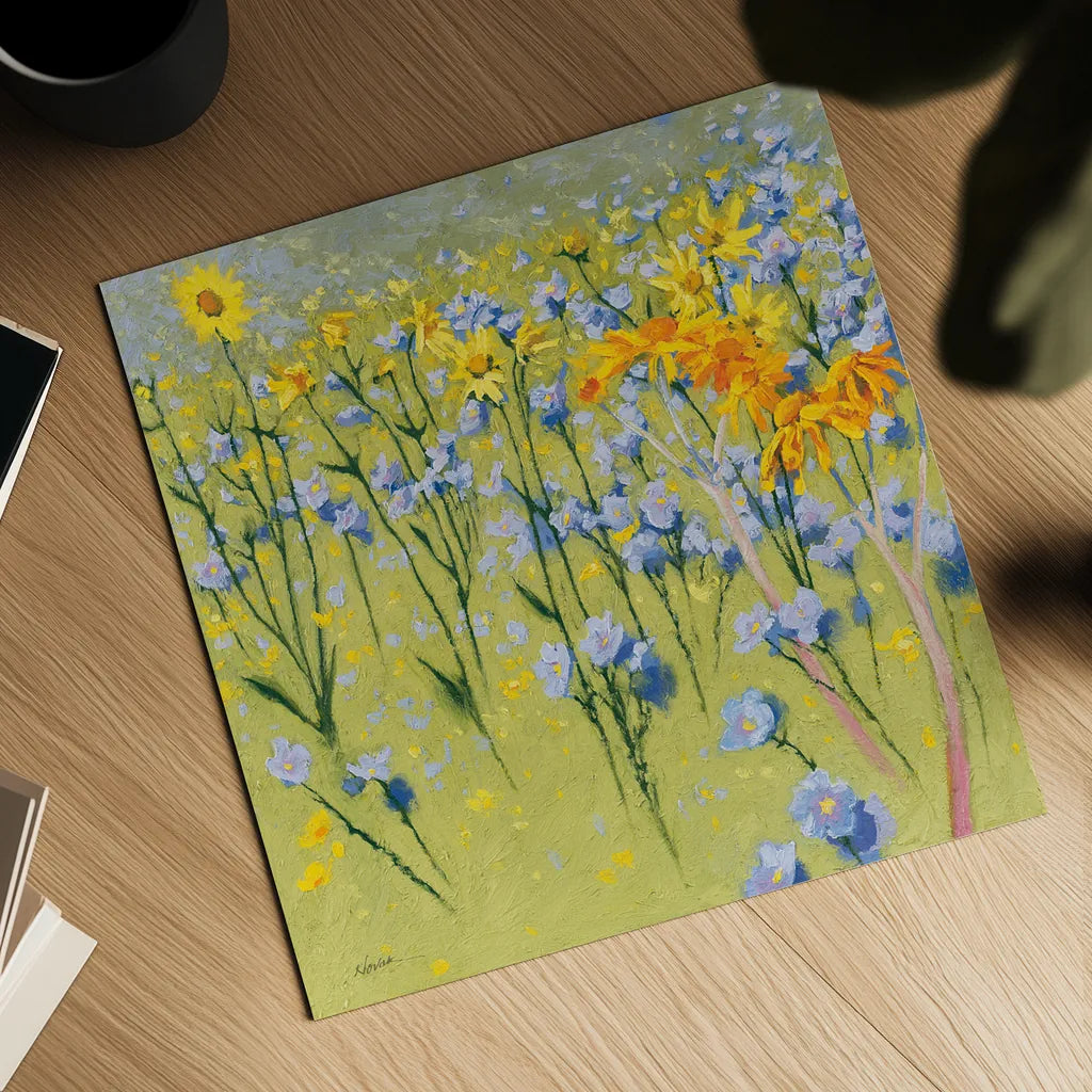 Joyful in July I by Shirley Novak. Shown as a detailed flat fine art print, highlighting archival giclee quality. Available as an archival giclee rolled canvas, fine art paper, or poster print. SKU 46046a.