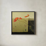 Leaning a Little East by Shirley Novak. Shown in a sleek black glass frame for a contemporary gallery look. Available as an archival giclee rolled canvas, fine art paper, or poster print. SKU 98491a.