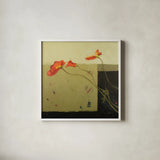 Leaning a Little East by Shirley Novak. Shown in a crisp white glass frame for a clean and minimalist style. Available as an archival giclee rolled canvas, fine art paper, or poster print. SKU 98491a.