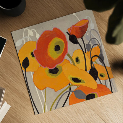 Mango Tango I by Shirley Novak. Shown as a detailed flat fine art print, highlighting archival giclee quality. Available as an archival giclee rolled canvas, fine art paper, or poster print. SKU 10063a.