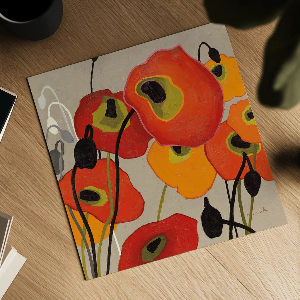 Mango Tango II by Shirley Novak. Shown as a detailed flat fine art print, highlighting archival giclee quality. Available as an archival giclee rolled canvas, fine art paper, or poster print. SKU 10064a.