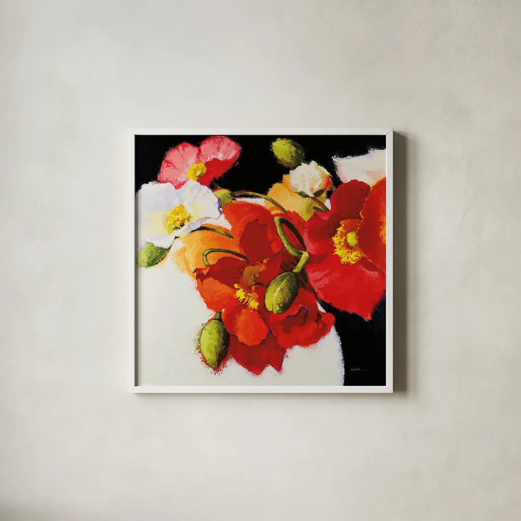 My Audacity I by Shirley Novak. Shown in a crisp white glass frame for a clean and minimalist style. Available as an archival giclee rolled canvas, fine art paper, or poster print. SKU 89329a.