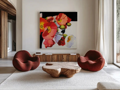My Audacity II by Shirley Novak. Shown as extra-large giant wall art in a modern living room. Available as an archival giclee rolled canvas, fine art paper, or poster print. SKU 89330a.