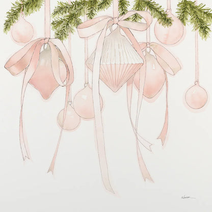 My Pink Christmas by Shirley Novak. SKU 96949a. Archival Giclee Fine art print for wall decor.