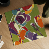 Orange Cloisonne Tulipe I by Shirley Novak. Shown as a detailed flat fine art print, highlighting archival giclee quality. Available as an archival giclee rolled canvas, fine art paper, or poster print. SKU 45158a.