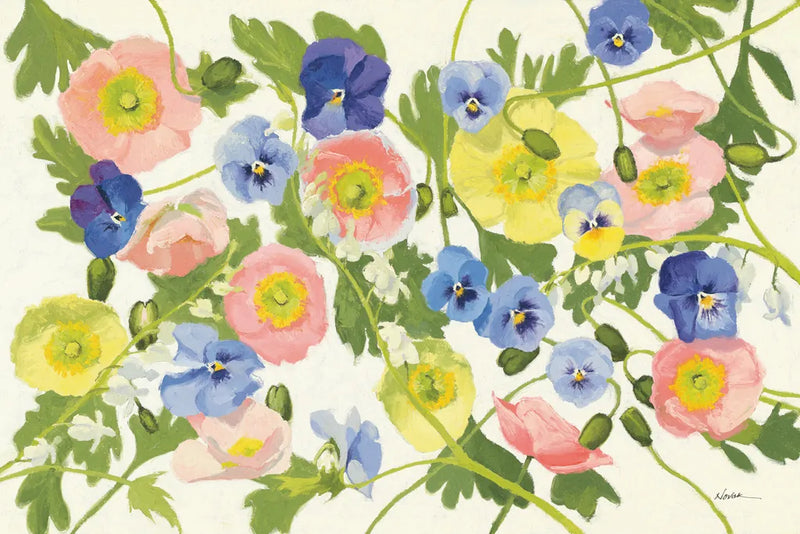 Overall Floral by Shirley Novak. SKU 101146i. Archival Giclee Fine art print for wall decor.