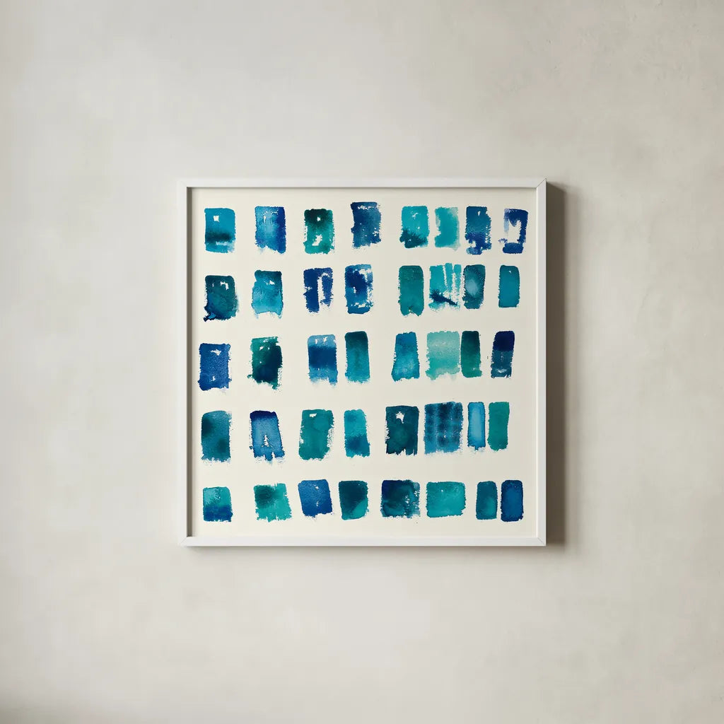 Pas Parfait III by Shirley Novak. Shown in a crisp white glass frame for a clean and minimalist style. Available as an archival giclee rolled canvas, fine art paper, or poster print. SKU 22773a.