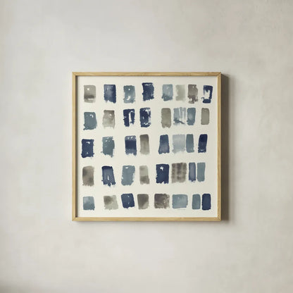Pas Parfait III Neutral by Shirley Novak. Shown in a natural wood glass frame for a timeless modern aesthetic. Available as an archival giclee rolled canvas, fine art paper, or poster print. SKU 68391a.