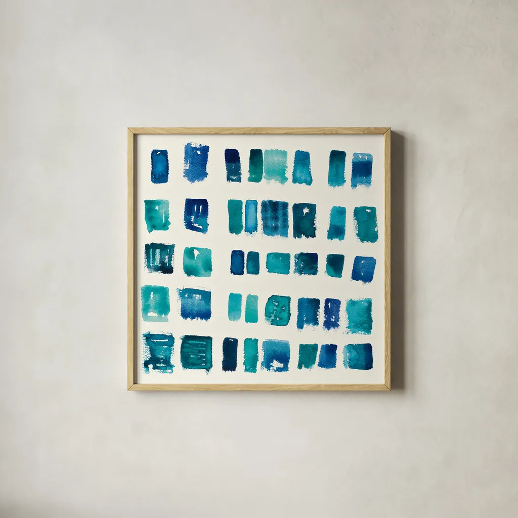 Pas Parfait IV by Shirley Novak. Shown in a natural wood glass frame for a timeless modern aesthetic. Available as an archival giclee rolled canvas, fine art paper, or poster print. SKU 22774a.
