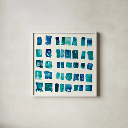 Pas Parfait IV by Shirley Novak. Shown in a crisp white glass frame for a clean and minimalist style. Available as an archival giclee rolled canvas, fine art paper, or poster print. SKU 22774a.