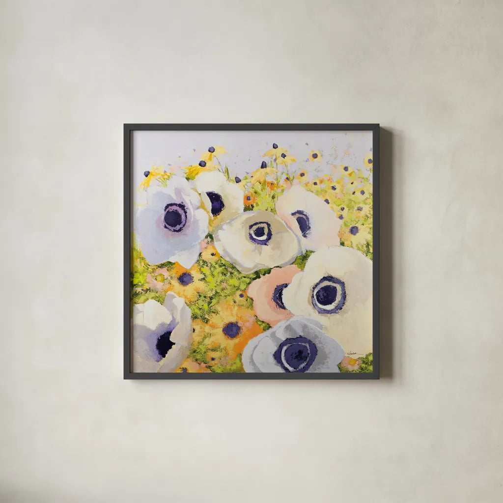 Pastels by Shirley Novak. Shown in a sleek black glass frame for a contemporary gallery look. Available as an archival giclee rolled canvas, fine art paper, or poster print. SKU 89488a.
