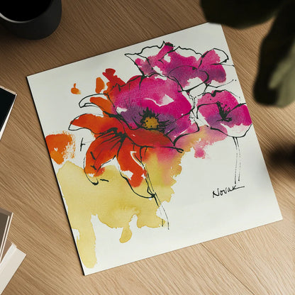 Pattys Plum I by Shirley Novak. Shown as a detailed flat fine art print, highlighting archival giclee quality. Available as an archival giclee rolled canvas, fine art paper, or poster print. SKU 27565a.