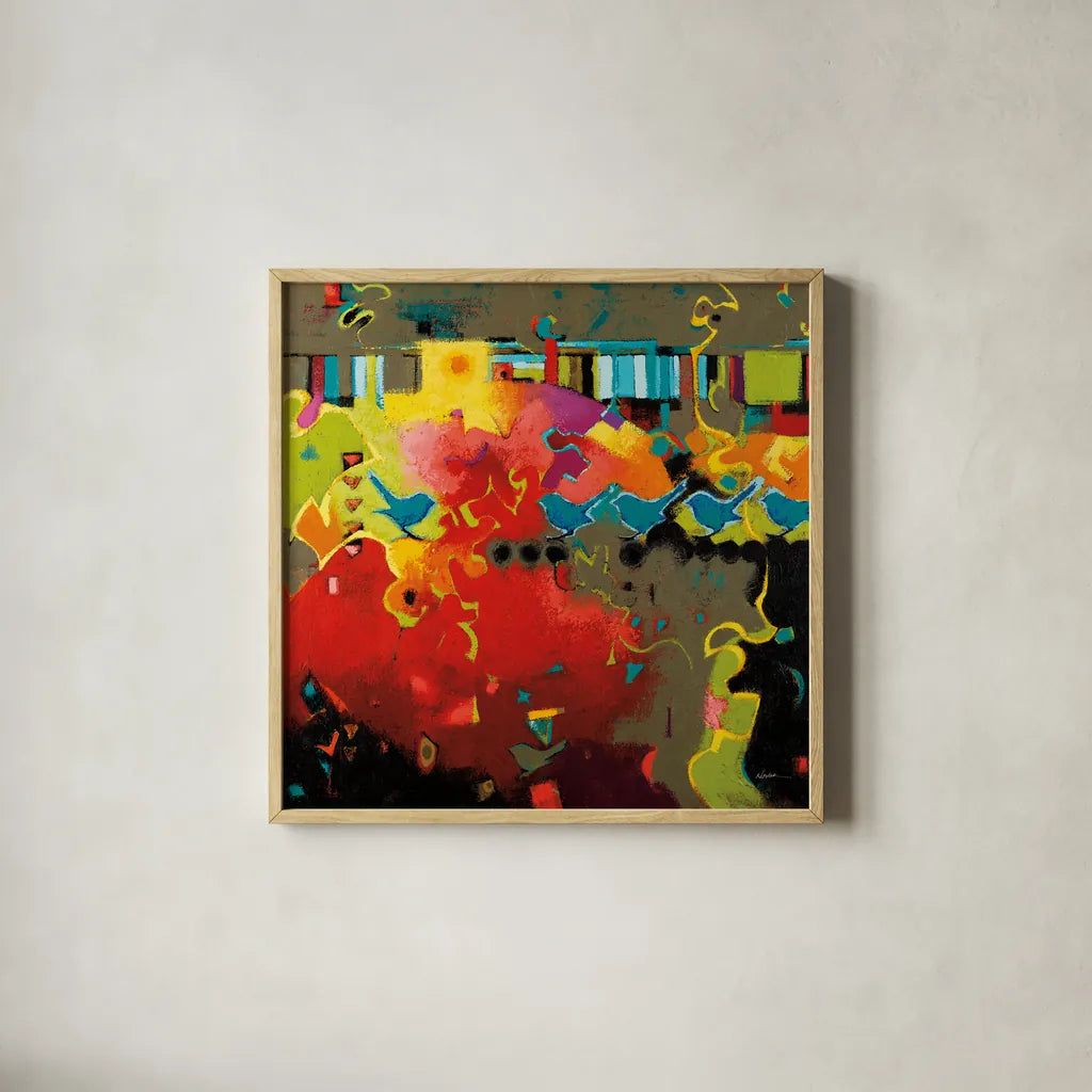 Piano Keys by Shirley Novak. Shown in a natural wood glass frame for a timeless modern aesthetic. Available as an archival giclee rolled canvas, fine art paper, or poster print. SKU 93001a.