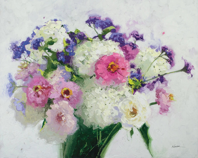 Pink Zinnias by Shirley Novak