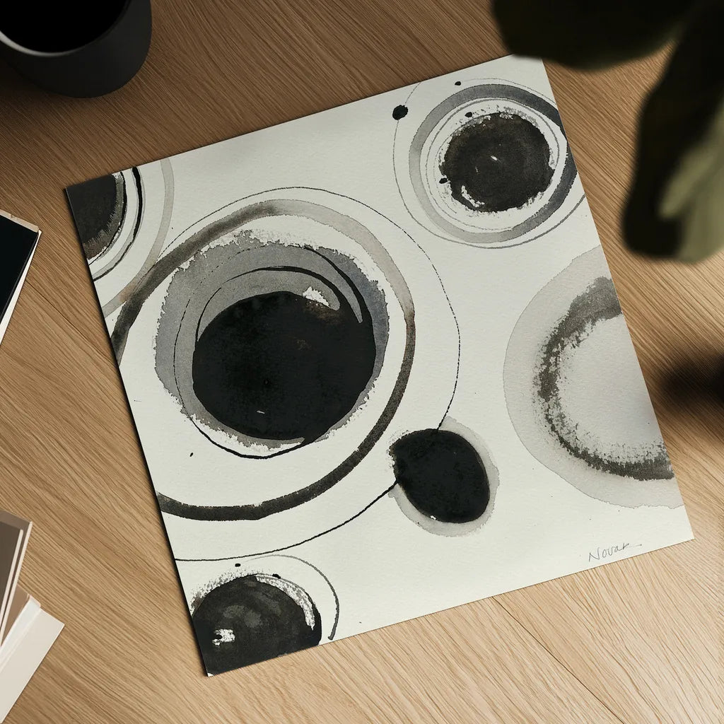 Planetary I by Shirley Novak. Shown as a detailed flat fine art print, highlighting archival giclee quality. Available as an archival giclee rolled canvas, fine art paper, or poster print. SKU 22917a.