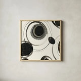 Planetary II by Shirley Novak. Shown in a natural wood glass frame for a timeless modern aesthetic. Available as an archival giclee rolled canvas, fine art paper, or poster print. SKU 22918a.