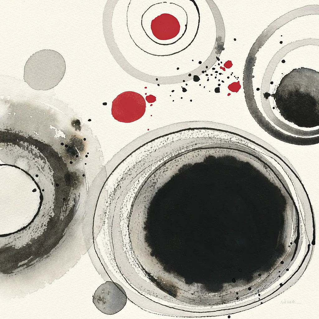 Planetary IV with Red by Shirley Novak. SKU 30936a. Archival Giclee Fine art print for wall decor.