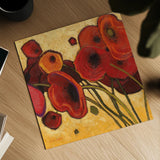 Poppies WIldly I by Shirley Novak. Shown as a detailed flat fine art print, highlighting archival giclee quality. Available as an archival giclee rolled canvas, fine art paper, or poster print. SKU 4743a.